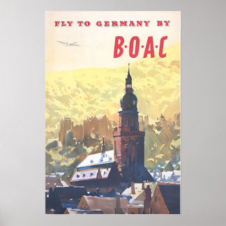 Kunstprint Duitsland Duits decor BOAC Reisposter Poster