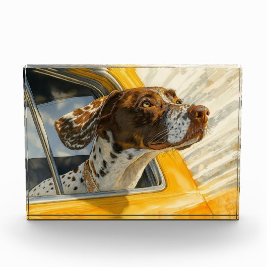 Kunstprint Gevlekte Hond in Auto Fotoblokken (Voorkant)