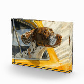 Kunstprint Gevlekte Hond in Auto Fotoblokken (Rechts)