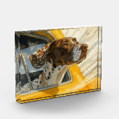 Kunstprint Gevlekte Hond in Auto Fotoblokken (Links)
