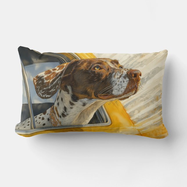 Kunstprint Gevlekte Hond in Auto Kussen (Voorkant)