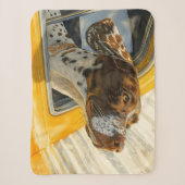 Kunstprint Gevlekte Hond in Auto Sherpa Deken (Voorkant)
