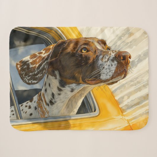 Kunstprint Gevlekte Hond in Auto Sherpa Deken (Voorkant (horizontaal))