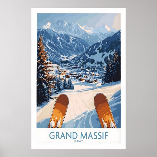 Kunstprint Grand Massif Ski 1 Poster (Voorkant)