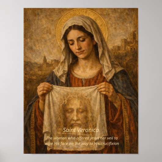 Kunstprint Heilige Veronica - Heilig Aanschijn van Poster (Voorkant)