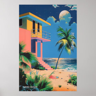 Kunstprint Japans strandhuis uit het midden van de Poster