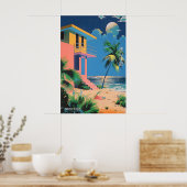 Kunstprint Japans strandhuis uit het midden van de Poster (Keuken)