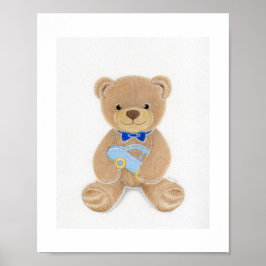 Kunstprint Jongenskleuter Teddybeer Nursery Poster