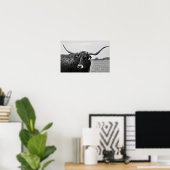 Kunstprint Longhorn Koe Foto Poster (Thuiskantoor)
