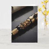 Kunstprint Luxueuze Vulpen Kaart (Gele Bloem)
