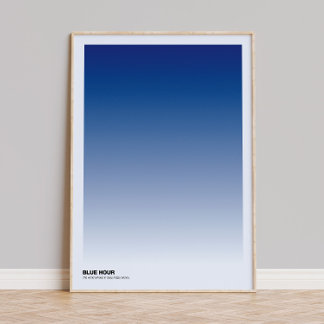Kunstprint met Blauwe Uur Gradiënt: Indigo Ombre P Poster