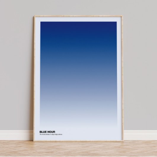 Kunstprint met Blauwe Uur Gradiënt: Indigo Ombre P Poster