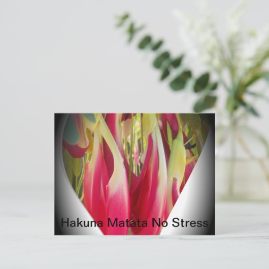 Kunstprint met bloemenhart briefkaart (Staand voorkant)