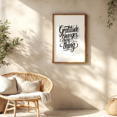 Kunstprint met de tekst 'Dankbaarheid verandert al Poster