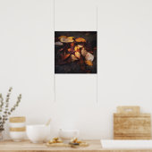 Kunstprint met herfstbladeren poster (Keuken)
