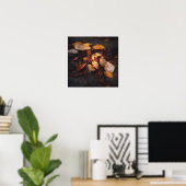 Kunstprint met herfstbladeren poster (Thuiskantoor)