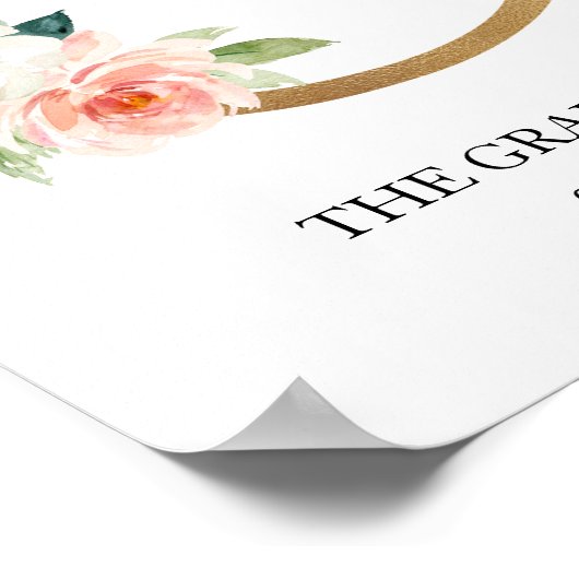 Kunstprint met monogram, Letter G, Trouwen, Babyka Poster (Hoek)