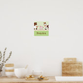 Kunstprint met naam en boerderijbaby's poster (Keuken)