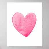 Kunstprint met roze hart poster (Voorkant)