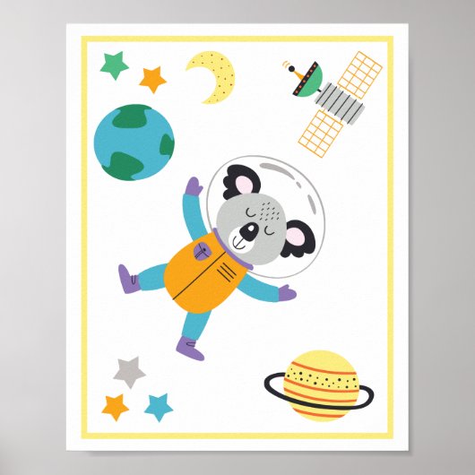 Kunstprint met ruimte dieren Koala Poster (Voorkant)