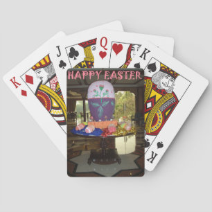 Kunstprint met versierde paaseieren speelkaarten