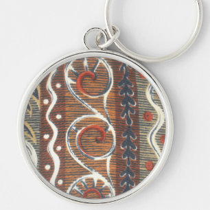 Kunstprint met vintage Afrikaans motief Sleutelhanger