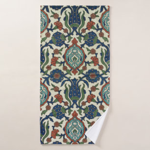 Kunstprint met vintage Arabisch geometrisch bloemm Bad Handdoek