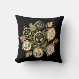 Kunstprint met vintage geperste botanische ornamen kussen