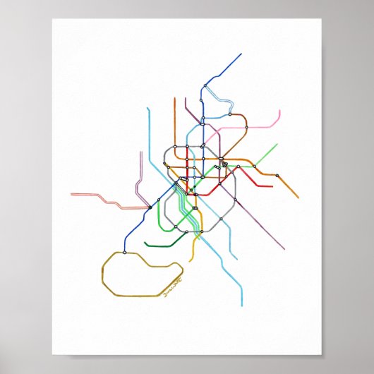Kunstprint metrokaart van Madrid Spanje Poster (Voorkant)