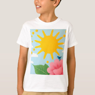 Kunstprint Mid-Century Zon & Natuur - Gestileerde  T-shirt