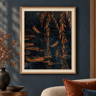 Kunstprint Nachtvijverspiegel Poster