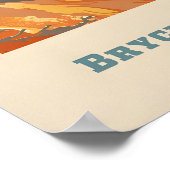 Kunstprint Nationaal Park - Bryce Canyon Retro Poster (Hoek)