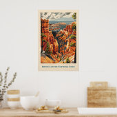Kunstprint Nationaal Park - Bryce Canyon Retro Poster (Keuken)