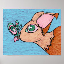 Kunstprint, Nieuwsgierige Vlinder Vriend