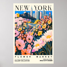Kunstprint NYC Bloemenmarkt Stedelijk Bloemstuk St Poster