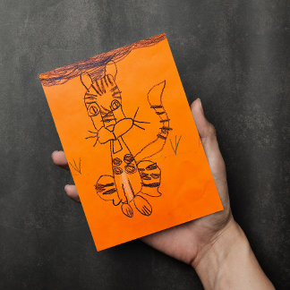 Kunstprint op ansichtkaart voor kinderen op maat kaart