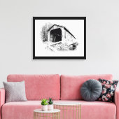 Kunstprint overdekte brug canvas afdruk (Insitu (Woonkamer))