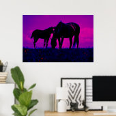 Kunstprint Paard & Merrie Poster (Thuiskantoor)