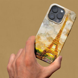 Kunstprint Paris Eiffeltoren Aquarel Zonsondergang Case-Mate iPhone Case