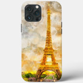 Kunstprint Paris Eiffeltoren Aquarel Zonsondergang Case-Mate iPhone Case (Achterkant)