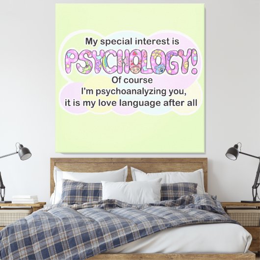 Kunstprint Psychologie Liefdestaal (ADHD/Autistisc Canvas Afdruk (Insitu (Slaapkamer))