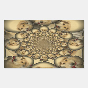 Kunstprint Puppy Kaleidoscoop Rechthoekige Sticker