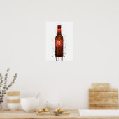 Kunstprint 'Rambla Red' voor bierfles aan de muur Poster (Keuken)
