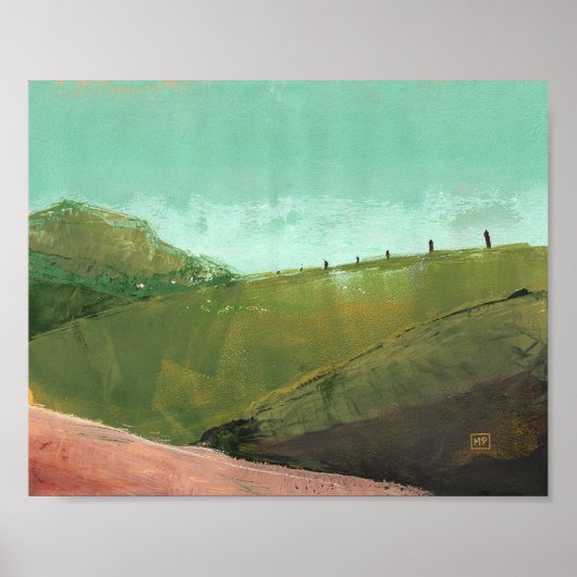 Kunstprint Rollend Landschap Poster (Voorkant)