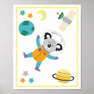Kunstprint Ruimtedieren Koala Poster