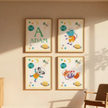 Kunstprint Ruimtedieren Nijlpaard