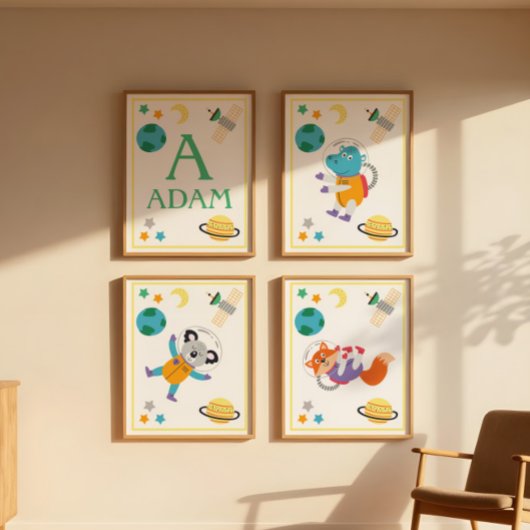 Kunstprint Ruimtedieren Nijlpaard Poster