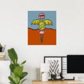 Kunstprint, Schattig Vleermuis Meisje Poster (Thuiskantoor)