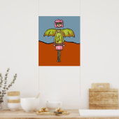 Kunstprint, Schattig Vleermuis Meisje Poster (Keuken)