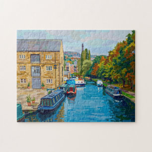 Kunstprint Sowerby Bridge Canal Basin in vintage s Legpuzzel